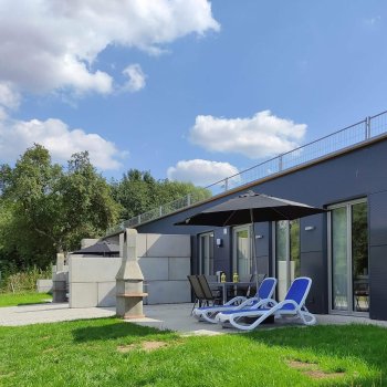 Frontansicht: mit Grill, Liegen, Gartenmöbel,...